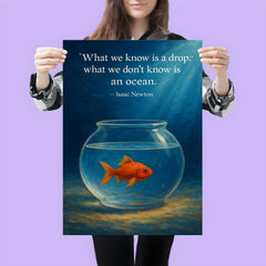 newton quote what we know is a drop fishbowl and ocean inspiring poster poster 3