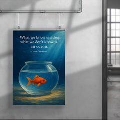 newton quote what we know is a drop fishbowl and ocean inspiring poster poster 4