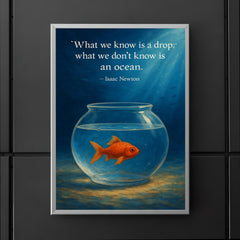newton quote what we know is a drop fishbowl and ocean inspiring poster poster 5