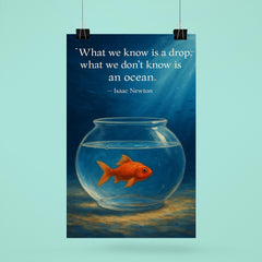 newton quote what we know is a drop fishbowl and ocean inspiring poster poster 6