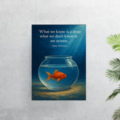 newton quote what we know is a drop fishbowl and ocean inspiring poster poster 7