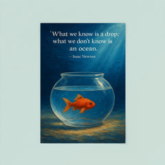 newton quote what we know is a drop fishbowl and ocean inspiring poster poster 8