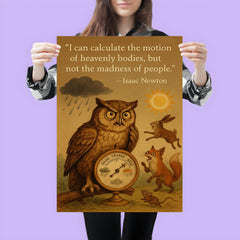newton quote wise owl predicts weather confused by people inspiring poster poster 3