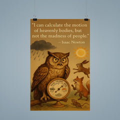 newton quote wise owl predicts weather confused by people inspiring poster poster 9