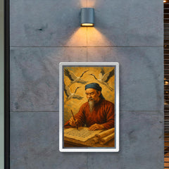 Nguyễn Trãi beneath cranes and state documents poster 2