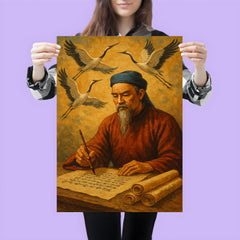 Nguyễn Trãi beneath cranes and state documents poster 3