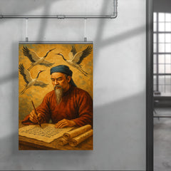 Nguyễn Trãi beneath cranes and state documents poster 4