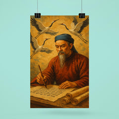 Nguyễn Trãi beneath cranes and state documents poster 6