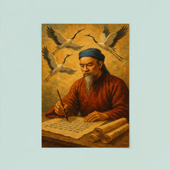 Nguyễn Trãi beneath cranes and state documents poster 8