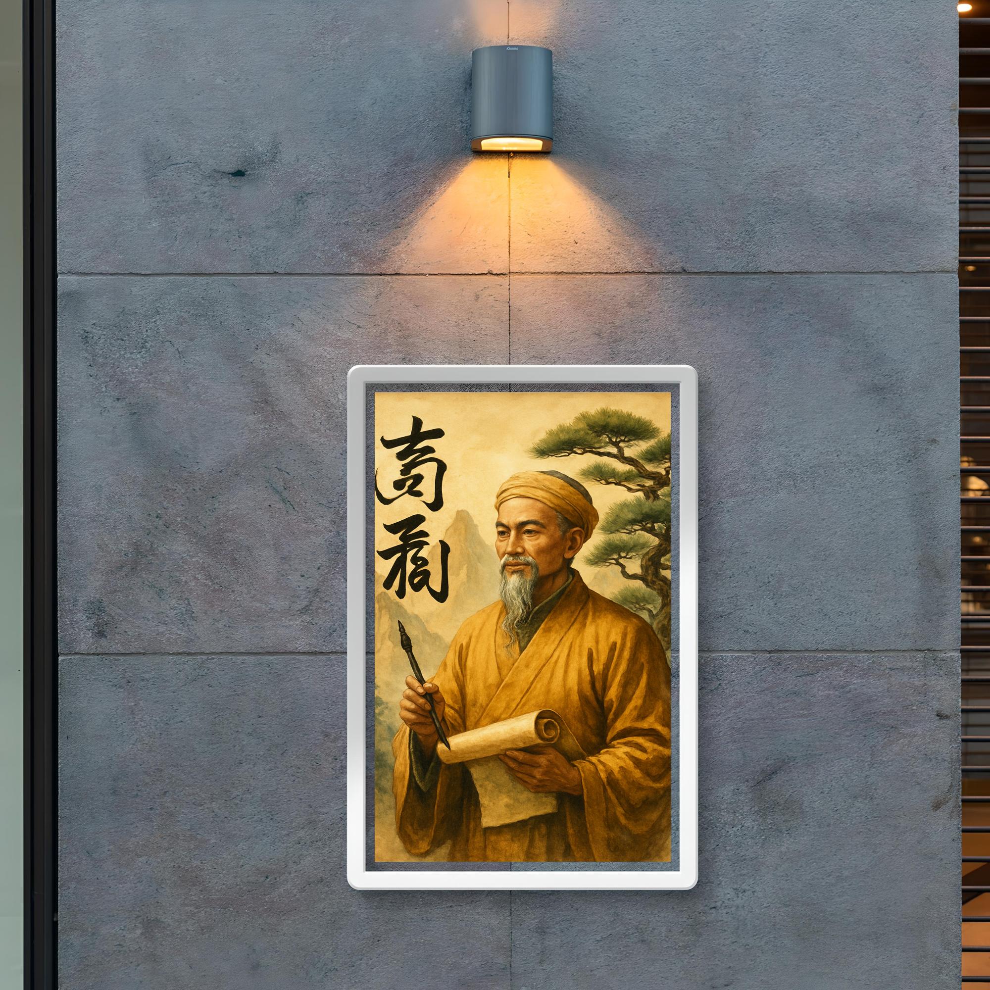 Nguyen Trai Poster Print Wall Art | Calligraphy and Mountain Pines Dec ...