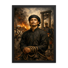 Nguyen Trung Truc before execution calm defiance framed print on a plain backdrop in size 18"x24".