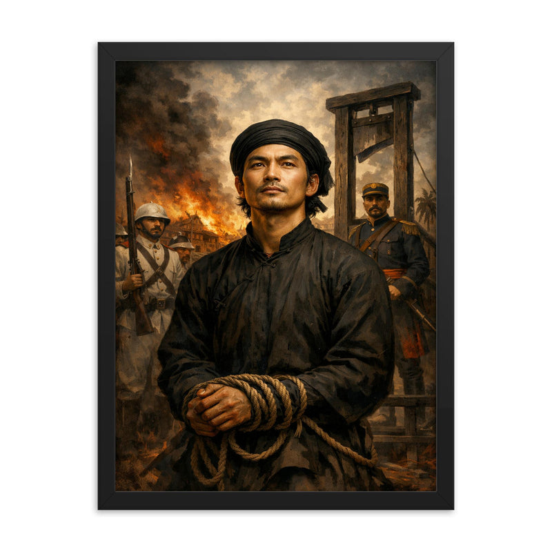 Nguyen Trung Truc before execution calm defiance framed print on a plain backdrop in size 18