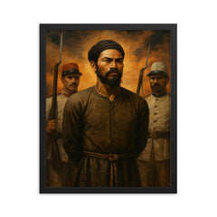 Nguyen Trung Truc defiant before execution framed print on a plain backdrop in size 16"x20".
