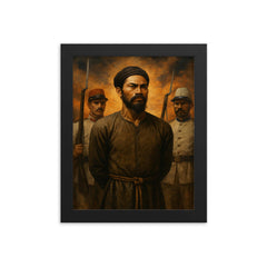 Nguyen Trung Truc defiant before execution framed print on a plain backdrop in size 8"x10".