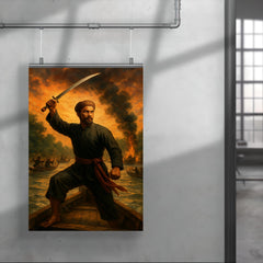 Nguyen Trung Truc sword raised above river ambush poster 4