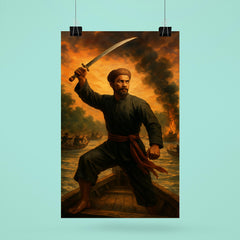 Nguyen Trung Truc sword raised above river ambush poster 6