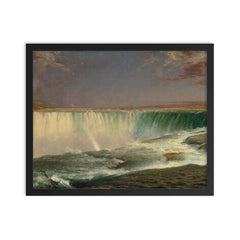 Niagara by Frederic Edwin Church framed print on a plain backdrop in size 16"x20".