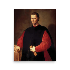 Niccolo Machiavelli poster on a plain backdrop in size 16"x20".