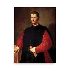 Niccolo Machiavelli poster on a plain backdrop in size 18"x24".