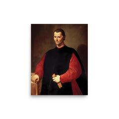 Niccolo Machiavelli poster on a plain backdrop in size 8"x10".