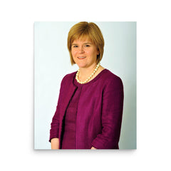 Nicola Sturgeon poster on a plain backdrop in size 16"x20".