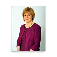 Nicola Sturgeon poster on a plain backdrop in size 18"x24".