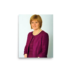 Nicola Sturgeon poster on a plain backdrop in size 8"x10".