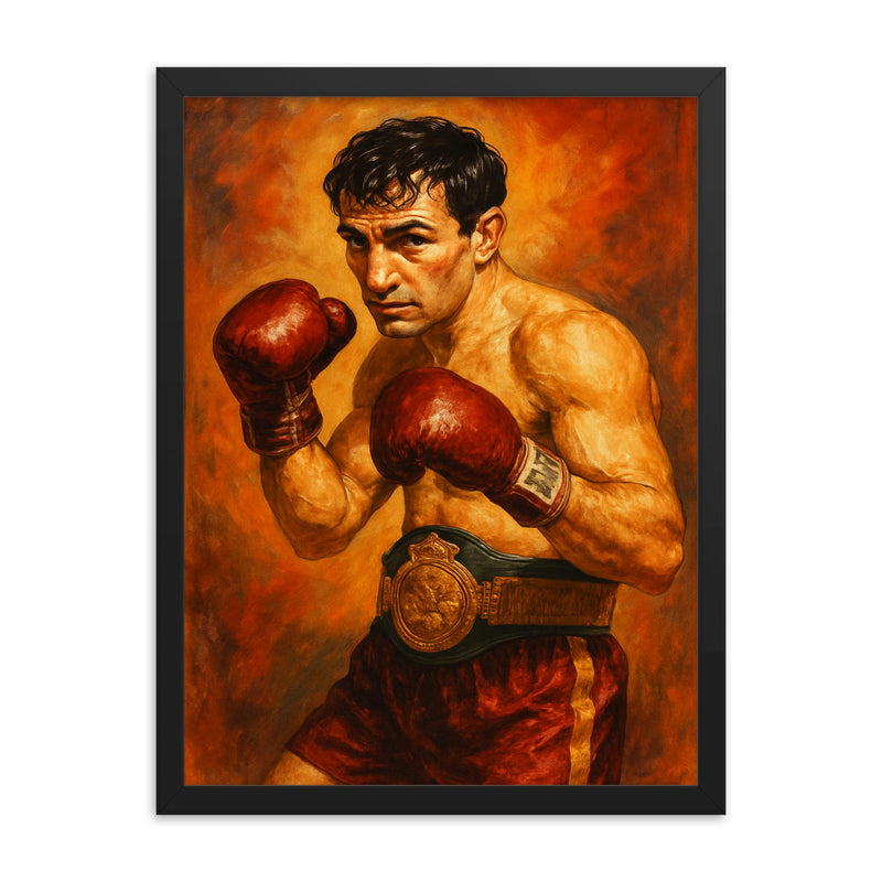 Nicolino Locche framed print on a plain backdrop in size 18