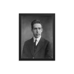 Niels Bohr framed print on a plain backdrop in size 12"x16".