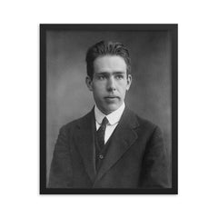 Niels Bohr framed print on a plain backdrop in size 16"x20".