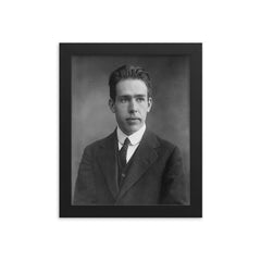 Niels Bohr framed print on a plain backdrop in size 8"x10".