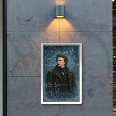 Niels Henrik Abel in snow with impossible equations poster 2