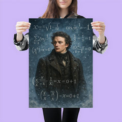 Niels Henrik Abel in snow with impossible equations poster 3