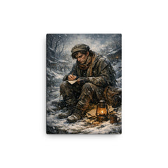 Niels Henrik Abel in winter poverty canvas print on a plain backdrop in size 12"x16".