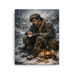 Niels Henrik Abel in winter poverty canvas print on a plain backdrop in size 16"x20".