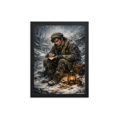 Niels Henrik Abel in winter poverty framed print on a plain backdrop in size 12"x16".