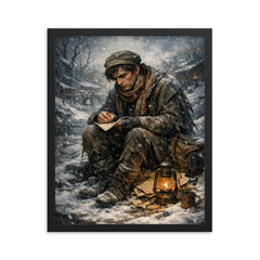 Niels Henrik Abel in winter poverty framed print on a plain backdrop in size 16"x20".