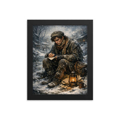 Niels Henrik Abel in winter poverty framed print on a plain backdrop in size 8"x10".