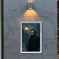 Niels Henrik Abel in winter streetlight gloom poster 2