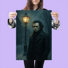 Niels Henrik Abel in winter streetlight gloom poster 3