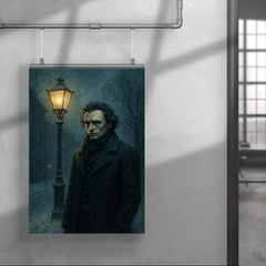Niels Henrik Abel in winter streetlight gloom poster 4