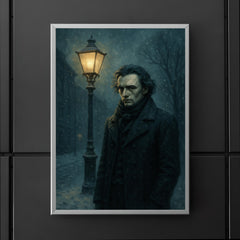 Niels Henrik Abel in winter streetlight gloom poster 5