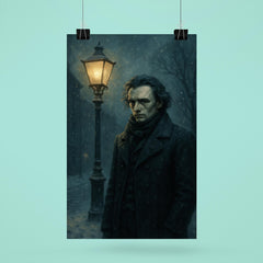 Niels Henrik Abel in winter streetlight gloom poster 6