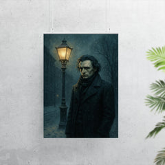 Niels Henrik Abel in winter streetlight gloom poster 7