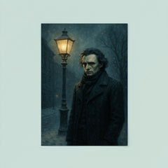 Niels Henrik Abel in winter streetlight gloom poster 8