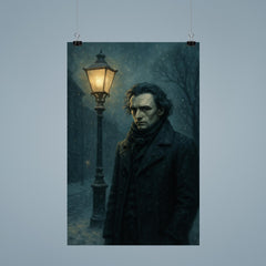 Niels Henrik Abel in winter streetlight gloom poster 9