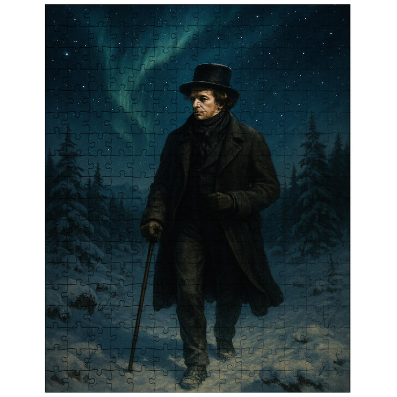 Niels Henrik Abel wandering snowy Nordic night jigsaw puzzle
