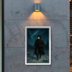 Niels Henrik Abel wandering snowy Nordic night poster 2
