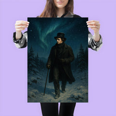 Niels Henrik Abel wandering snowy Nordic night poster 3