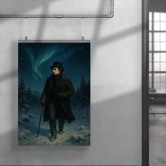 Niels Henrik Abel wandering snowy Nordic night poster 4